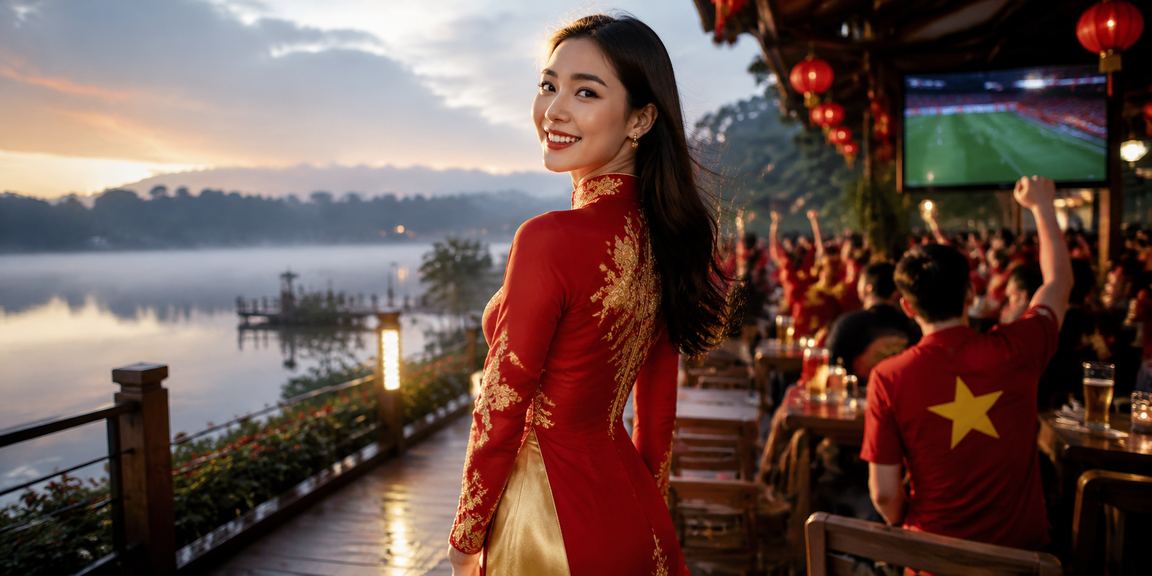 Không gian giải trí casino ngoài trời tại Đà Lạt buổi tối với ánh đèn neon rực rỡ